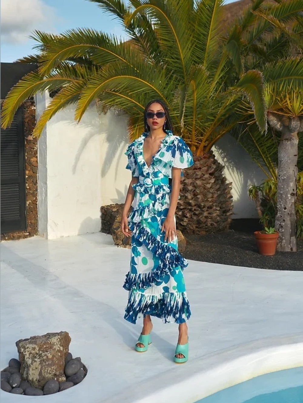 CELIA B ZAFIRO DRESS - BLUE XS